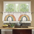 thumbnail image 4 of Yayeee Kitchen Curtains Tier Set of 2 Light Filtering 57"x24" Over Sink Window Panels, White Cat Rainbow, 4 of 7