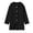 Black, variant on Girls Hooded Single Coat, Kids Solid Color Mid Length Button Down Trench Outerwear, Long Sleeve Warm Overcoat with Side Pockets for Fall Winter(Light Blue,6-7 Years)