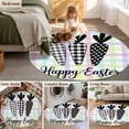 thumbnail image 5 of Round Rug 3.3Ft Washable Non-Slip, Happy Easter Circle Area Rugs for Living Room Bedroom, Black and White Carrots Colorful Plaid Indoor Floor Mats Carpet Runner for Home Decor Aesthetic, 5 of 8