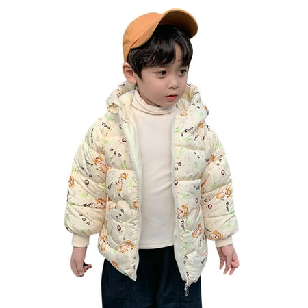 

Sweet Kid Girls Coat Jackets Toddler Kids Baby Boys Girls Winter Down Coats Cute Bear Ears Coats With Hoods Cotton Lined Cartoon Lightweight Jacket Outerwear