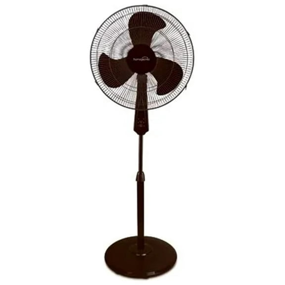 16-Inch Standing Oscillating Pedestal Fan with Adjustable Height & 3 Speeds for Living Room, Office, Basement, or Bedroom, Black