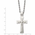 thumbnail image 3 of Stainless Steel Brushed And Polished Triple Layer Cross 24In Necklace Made In China -Jewelry By Sweet Pea, 3 of 7
