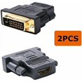 thumbnail image 2 of czcpp-(TM) 2 Pieces Gold Plated HDMI Female to DVI Male or DVI Male to HDMI Female Adapter Converter 2PCS Pack, 2 of 4