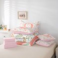 thumbnail image 6 of Catabedysis Flowers Monogrammed Print 7-Piece King Bedding,Initial Letter Q King Bed in a Bag,Pink Reversible For Girls, 6 of 7