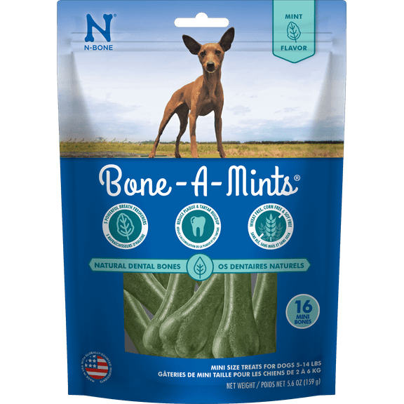 N-Bone® Bone-A-Mints® Dental Treat Mint Flavor MINI 16ct 5.6 oz