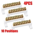 thumbnail image 4 of 4Pcs 10 Positions Ground Wire High Bridge Design Terminal Block Connector Bar, 4 of 8