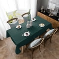 thumbnail image 4 of Pure Dark Green Rectangle Tablecloth, Simple Solid Color Waterproof & StainResistant Tablecloth, Washable Oil-proof Table Cover for Dining/Party/Wedding/Camping/Buffet 52x70 In, 4 of 9