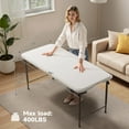 thumbnail image 6 of Folding Table 4 Foot - 3-Position Adjustable Height, Heavy Duty 400 lbs Capacity - Portable Tables Folding for Camping, Party, Indoor & Outdoor Use, 1 Pack, 6 of 6