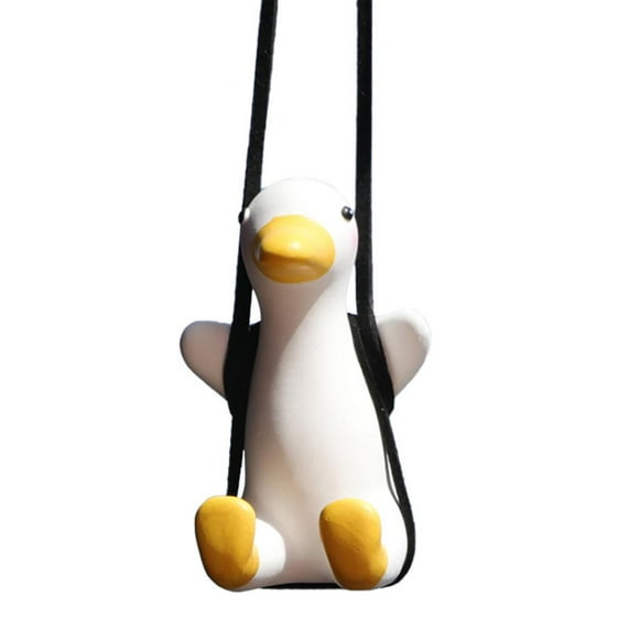 Peggybuy Car Hanging Ornament Car Charm Swinging Duck Pendant Automotive Interior