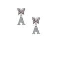 thumbnail image 2 of Delight Jewelry Silvertone Crystal Initial - A - Silvertone Antiqued Butterfly Post Earrings, 2 of 4