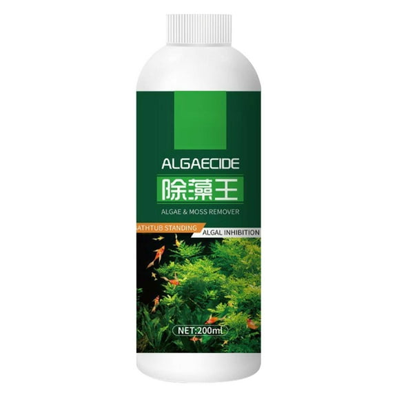 Aquarium Algae Moss Remover, Fast-Acting Safe for Fish Plants Tank Cleaner, 200ml Liquid Formula Prevents Future Growth, All Tank Sizes Water Treatment Solution, Fish Tank Cleaner