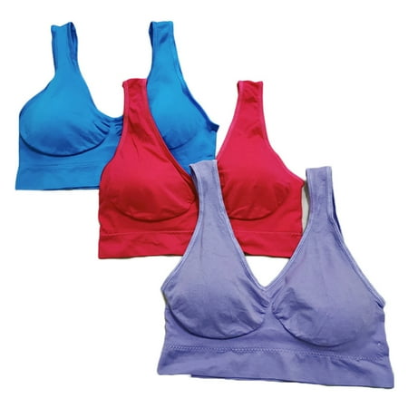 

3pcs Women Seamless Wireless Bra Padded Sport Casual Daily Women Girl Bras B M