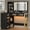 TypeA-Black, variant on Makeup Vanity for Women with Mirror and Lights, 8 Drawers Big Modern Vanity , Transparent Top Vanity Desk with 2 RGB Drawers, with Power Outlet & Stool, Modern Ample Storage Dressing Table, Black