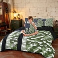 thumbnail image 3 of Manfei Camo American Flag King Bedding, Patriotic Camouflage King Bed in a Bag, Green, Black Reversible 7-Piece, 3 of 6