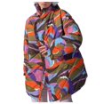 thumbnail image 2 of LOVZFMLL Jackets for Women's Fall And Winter Printed Pleated Lace Cotton Jacket, 2 of 4