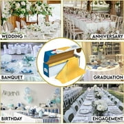 Clearly Elegant Light Blue Disposable Plastic Tablecloth Roll with Self-Cutter, 52inx1181in