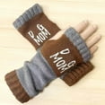thumbnail image 2 of Womens Gloves Fingerless Gloves 8 Color Knitted Half Finger Gloves With Fashionable Letter Design For Daily Use Winter Gloves, 2 of 3
