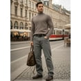 thumbnail image 5 of OALUXE Turtleneck Ribbed Long Sleeve Shirts for Mens Undershirts Knit Thermal Fitted Basic Tops, 5 of 7