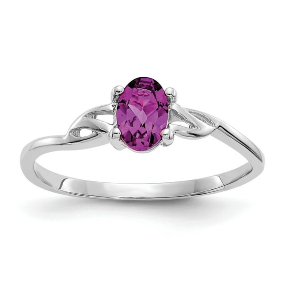 Primal Gold 10 Karat White Gold Polished Geniune Ruby Birthstone Ring