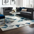thumbnail image 6 of Entourage Elettra Distressed Geometric Triangle Mosaic 8x10 Area Rug in Gray and Blue, 6 of 6