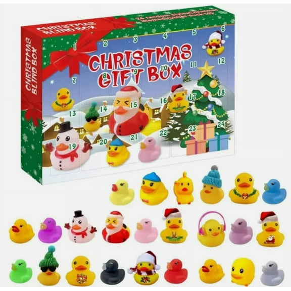 Rubber Duck Advent Calendar Christmas Countdown For Kids 24 Days Ducks Toy Gift