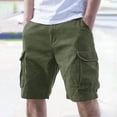 thumbnail image 2 of Cargo Shorts for Men Elastic Waist Drawstring Wide Leg Shorts with Multi Pocket Casual Versatile Cargo Shorts,Green,M, 2 of 9