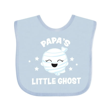 

Inktastic Cute Papa s Little Ghost with Stars Gift Baby Girl Bib