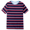 thumbnail image 2 of Shirts for Boys Crew Neck Striped T-Shirts Casual Tee Tops for Boys Red 6-7 Years, 2 of 3