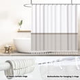 thumbnail image 4 of Seasonwood Bathroom Shower Curtain Taupe Cloth Shower Curtain Brown Striped White Shower Curtain Tassel for Bathroom Curtains 72 inch, 4 of 7