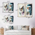 thumbnail image 4 of Designart "Funky Owl Chic with Sunglass Spectacle I" Animals Owl Framed Wall Art Set Of 2 - Children's Art White Framed Canvas Set For Living Room Decor, 4 of 6
