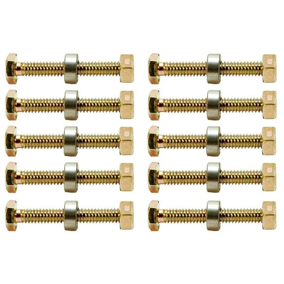 Pack of (10) Shear Pins w/ Spacers & Nuts Fits John Deere Snow Blowers 301172