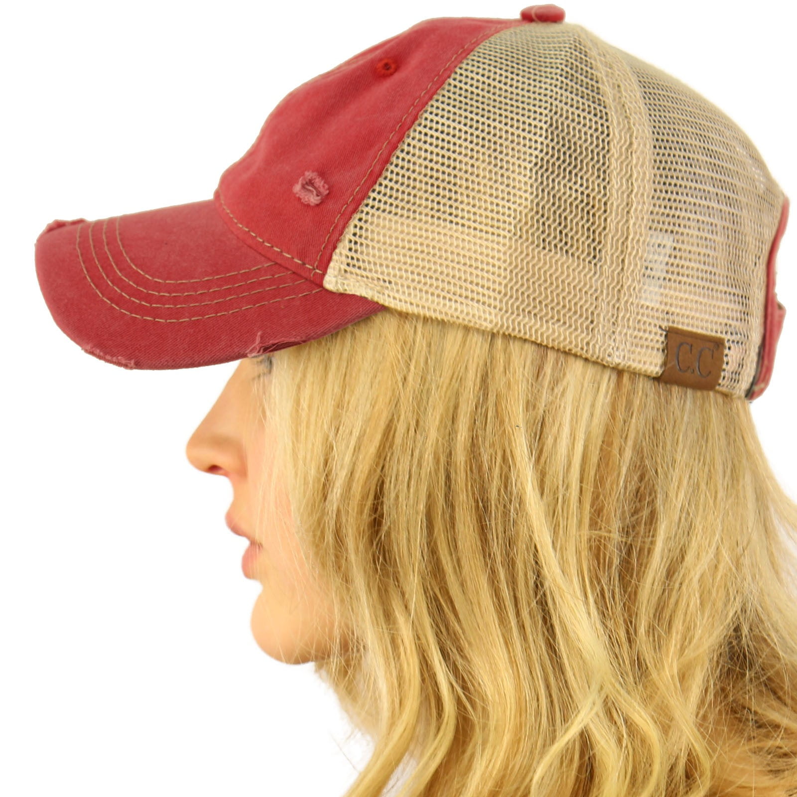 Cc Everyday Distressed Trucker Mesh Summer Vented Baseball Sun Cap Hat