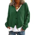 thumbnail image 1 of Chandail Femme Tricoté Décontracté Col en V Cardigan Couleur Unie, 1 of 4