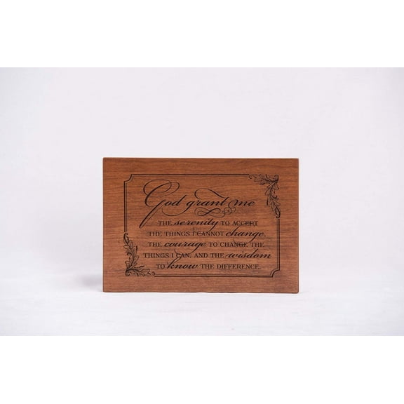 Engraved Memorial Wooden Wall Plaque - The Serenity To Accept 8.5x6
