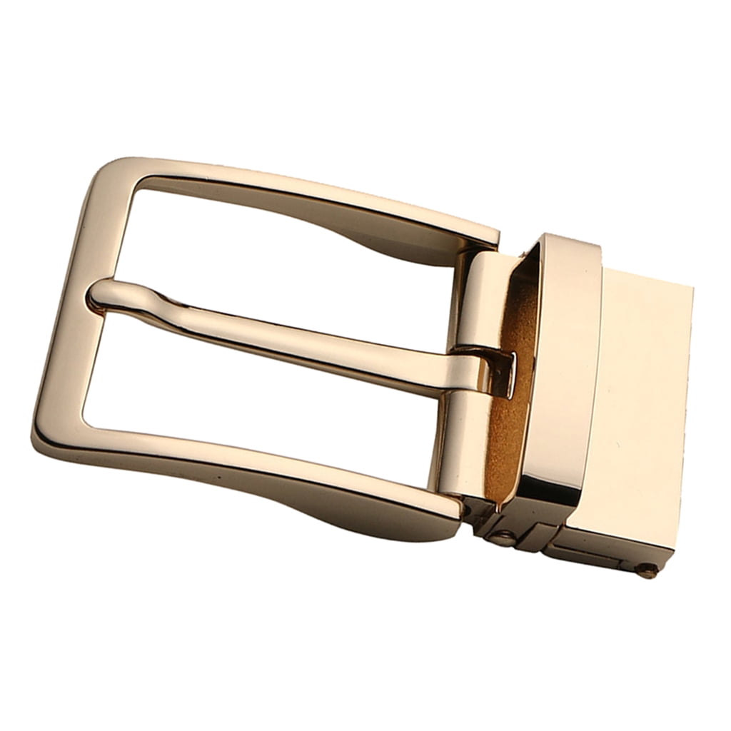 Men Buckles Men Metal Reversible Belt Buckle Replacement Rectangular Pin Buckle Gold 8x4cm