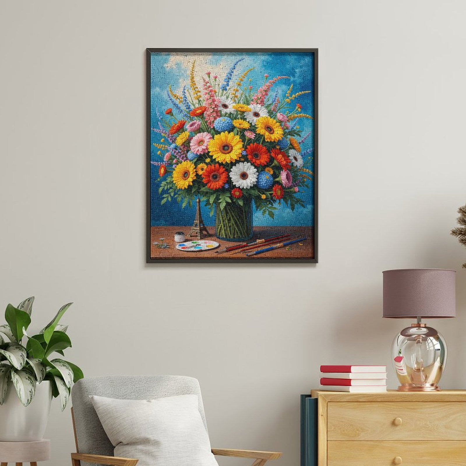 Paint By Numbers Kit for Adults Beginner - DIY Floral Art Vibrant Painter's Dream Canvas Painting Kits for Adults, Frameless Paint By Number for Adults for Home Wall Decor 16x20 Inch