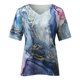 thumbnail image 4 of Blusa de manga corta con cuello en V para mujer de moda Camiseta con estampado de verano Tops sueltos Fridja  bn7417, 4 of 5