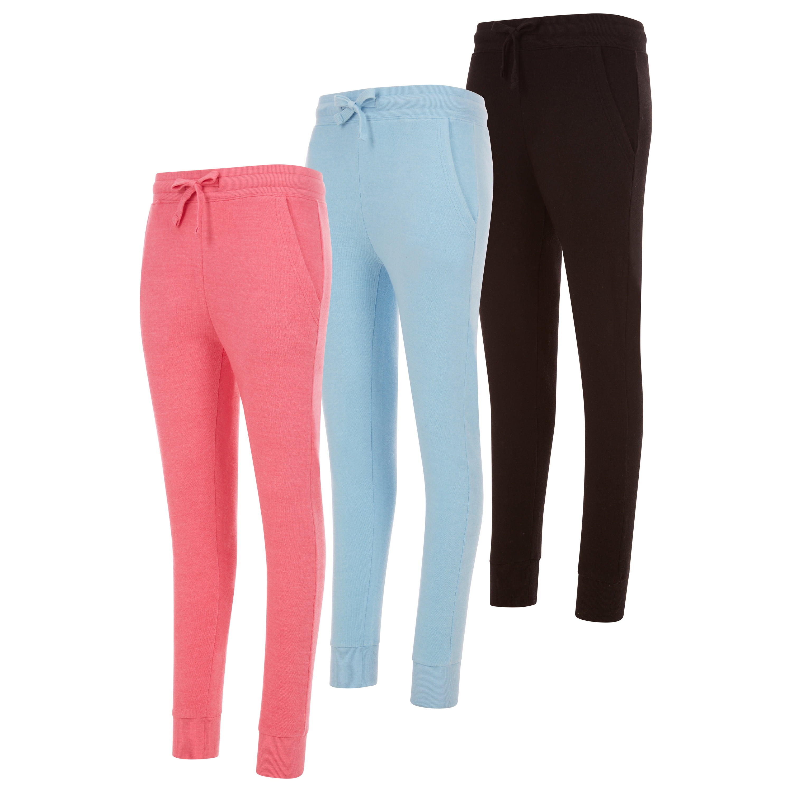 Womens Running Workout Yoga Leggings with Pockets and Ealstic Cuff, Pack of 3 Up to XXL