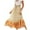 Orange, variant on qolati 2024 Long Skirts for Women Summer Floral Printed Elastic Waist A Line Flowy Maxi Skirt Bohemians Pleated Swing Tiered Beach Skirt with Pockets