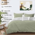 thumbnail image 3 of 3 Piece Sage Green Duvet Cover Set Queen Size, Microfiber Comforter/Quilt Cover with Corner Ties and 2 Pillowcases, Farmhouse Sage Green Decor All Season Soft Bedding with Zipper Closure, 3 of 8