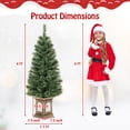 thumbnail image 3 of Gymax 2 PCS 4 FT Pre-Lit Potted Christmas Tree Artificial Entrance Tree w/ LED Lights & 116 Branch Tips, 3 of 10