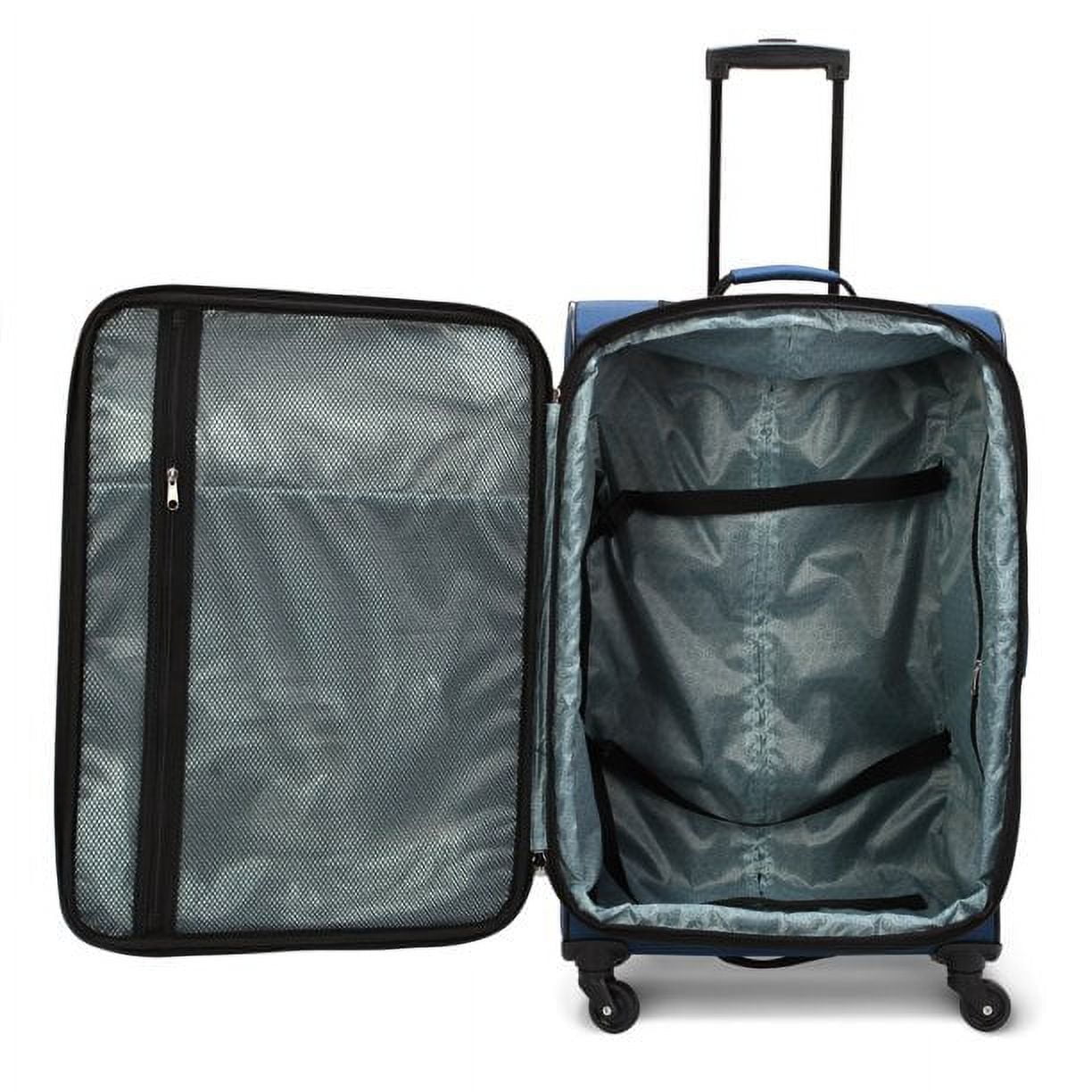 Protege 25" Checked Elliptic 4-Wheel Spinner Luggage, Navy (Walmart Exclusive)