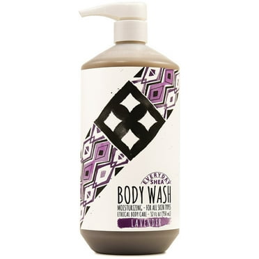 Alaffia EveryDay Shea Moisturizing Body Wash, Lavender 32 oz (Pack of 2)
