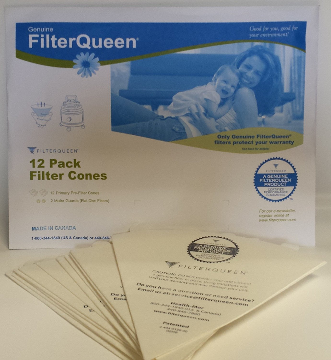 Filter Queen Vacuum Filter Cone 12 Pack w/ 2 Motor Disc Filter Non-OEM 