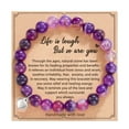 thumbnail image 1 of Pulsera con colgante de amor de piedra natural y tarjeta curativa | Alivio del estrés y equilibrio de la ansiedad | Regalo romántico para mujeres y niñas | Pulsera de cuentas ajustable de 21 cm, 1 of 4