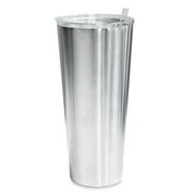 Makerflo 32 Oz Tapered Stainless Steel Insulated Skinny Tumblers, 25 Pack, Silver Color