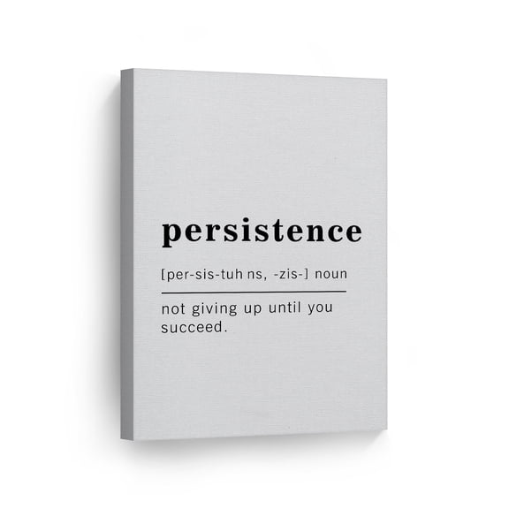 Smile Art Design Funny Noun Dictionary Definition of Persistence Canvas Print Inspirational Quote Sign Office Living Room Bedroom Bathroom Wall Decor Wall Art Home Decor Made in USA 40x30