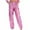 Pink, variant on Yuanlook Womens Harem Pants,Shiny Metallic High Waist Stretchy Jogger Pants Cinch Bottom Cargo Pants - Pink - L