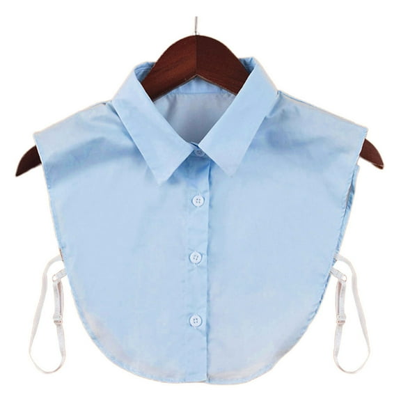 Women Fake Collar Adjustable Soft Cotton Half Shirts False Collar Solid Color Detachable Faux