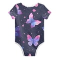 thumbnail image 2 of Dreamy Color Butterflies Pure Cotton Bodysuit Short Sleeve Pajamas One-Piece Romper Unisex 2T, 2 of 6